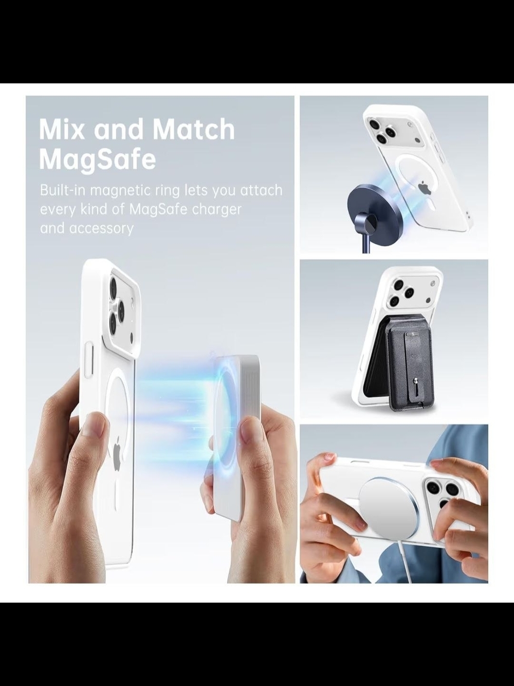 Clear Tough Acrylic iPhone Case with White Bumper 17 Pro Max - Picture 3 of 4